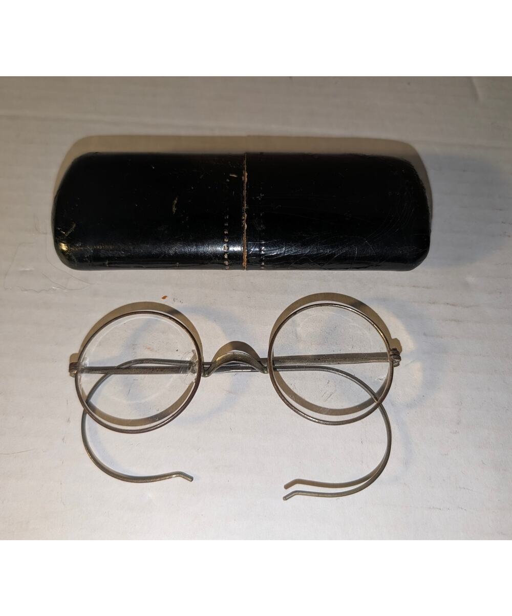 Antique Eye Glasses & Case Wire Frame Harry Potter Early